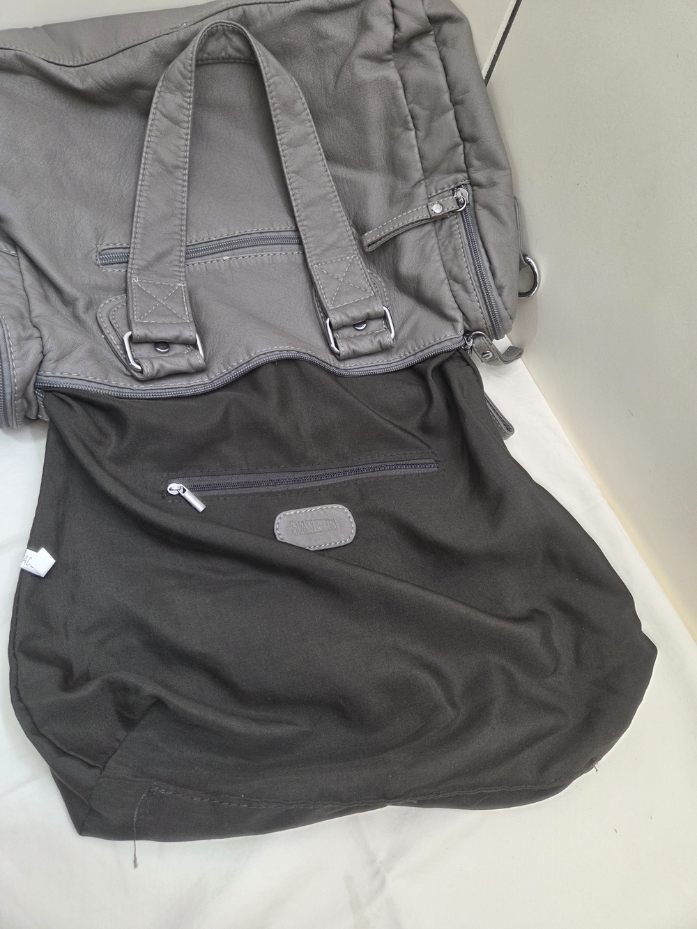 Scarleton Los Angeles Gray Large Tote | Dual Zip | Multi‑Compartment Work Bag - Picture 6 of 10